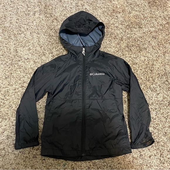 Columbia 4-5yr Light Jacket Wind Breaker Fall Zip Up Black 4T 5T Boys Girls - Picture 2 of 7
